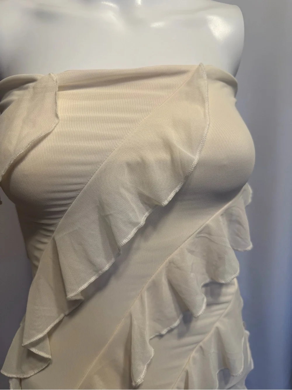 Oh Polly White One-Shoulder Ruffle Asymmetric Maxi Dress - Picture 3 of 12